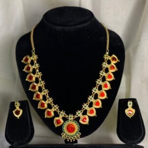 Palakka Necklace with Stud – Red
