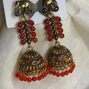 Traditional elephant design earrings with hanging style. Unique and stylish.